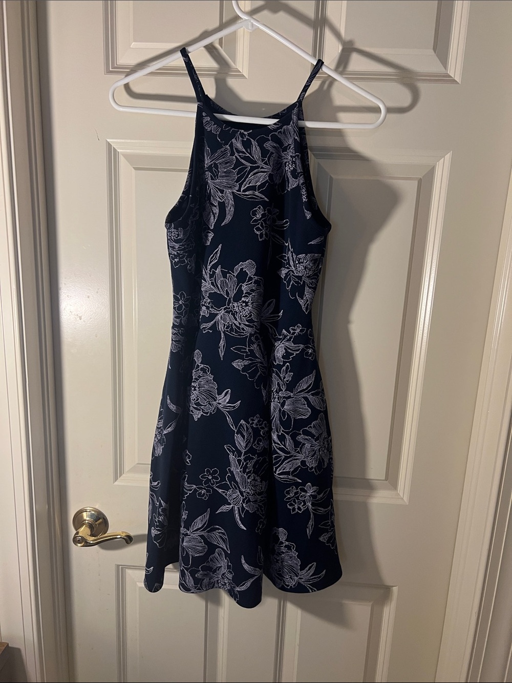 Soprano Navy Floral Halter Midi Dress